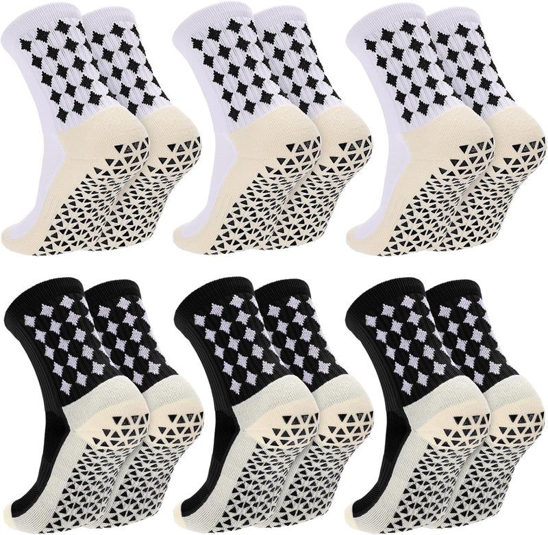 Regilt 3/6 Pairs Grip Soccer Socks Men Women Non-slip Sports Socks for Basketball Football Athletic - Image 1